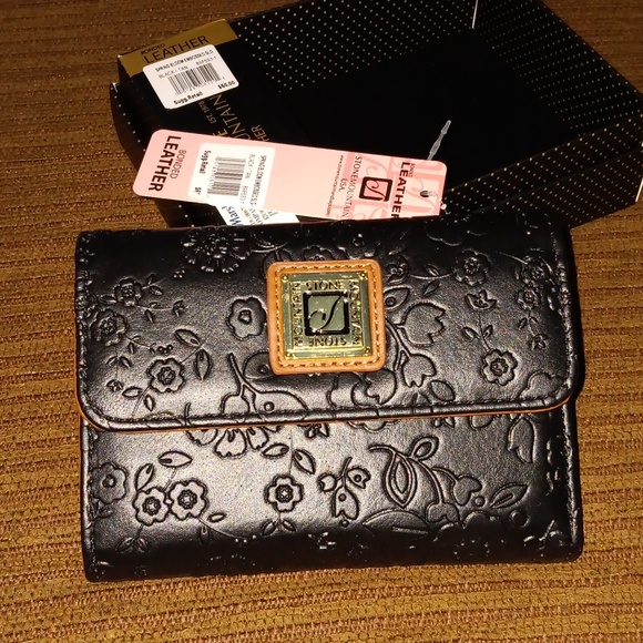 NWT Stone Mountain Spring Bloom Embossed Bonded Leather Wallet in Gift Box - Picture 1 of 13